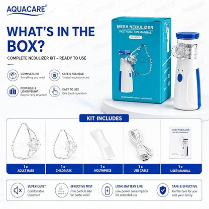 Portable Mesh Nebulizer Machine for Adults & Kids